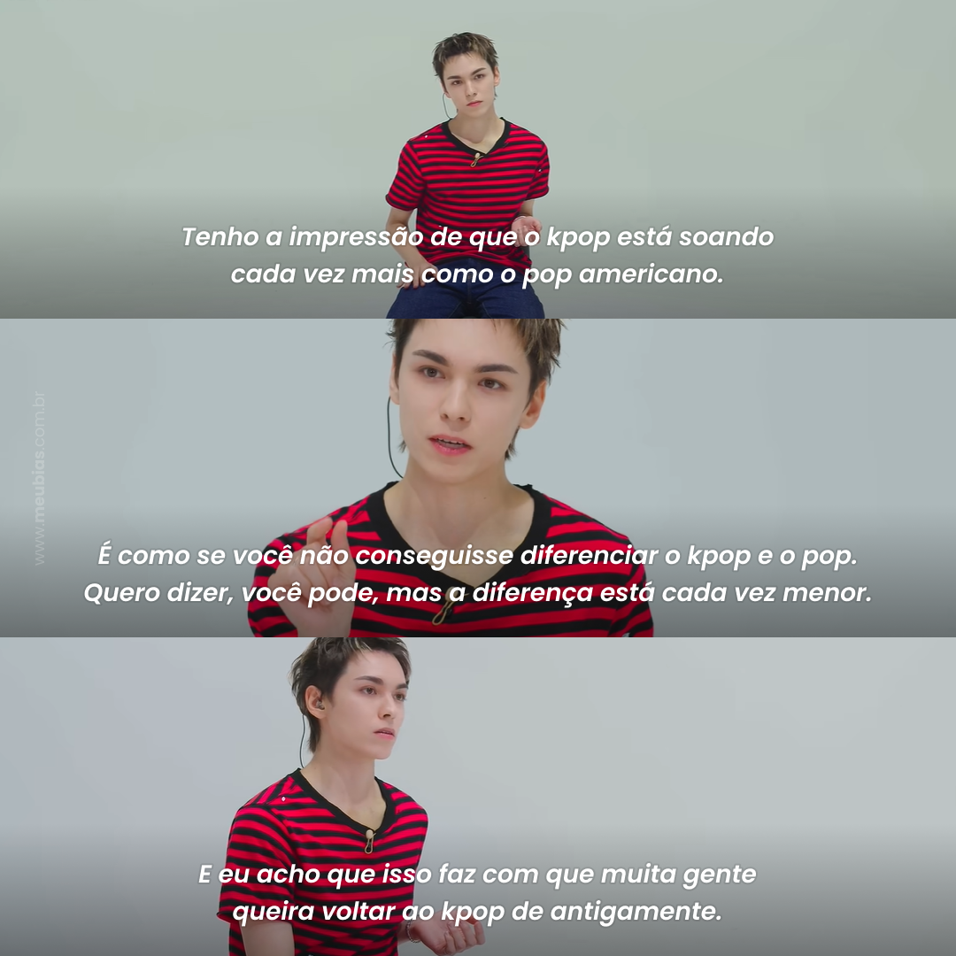 Vernon, do grupo Seventeen, fala sobre o kpop estar parecendo muito com o pop americano